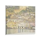 Malcesine am Gardasee Nr. 7 von berühmten Künstlern Gemälde Poster Kunstdruck Wand Foto Paint Poster Hängende Bild Familie Schlafzimmer Dekor 60 x 60 cm