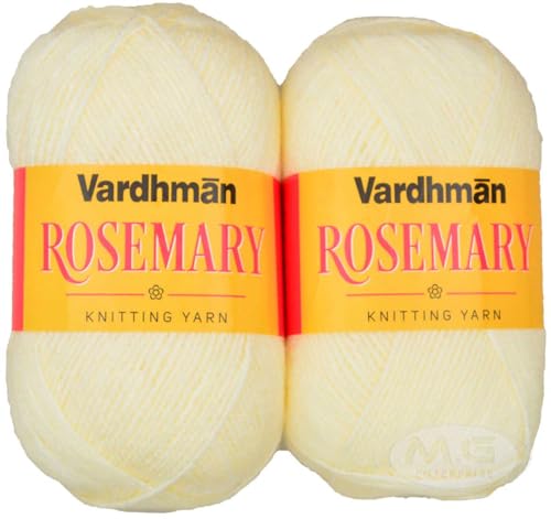 Image of M.G ENTERPRISE Rosemary Cream 400 GMS Wool Ball Hand Knitting Wool /Art Craft Soft Fingering Crochet Hook Yarn, Needle Knitting Yarn Thread Dyed-XP Art-FHH