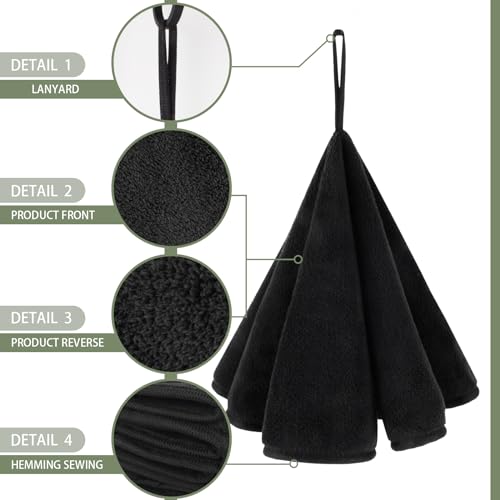 VIVOTE 2-Piece Hand Towels with Loops, Fast Drying Hand Towels for Bathroom Soft & Super Absorbent - Image 3