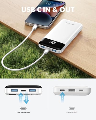 charmast Portable Charger with Built in Cables, Power Bank with Cords Wires, Slim 10000mAh Travel Battery Pack 6 Outputs 3 Inputs 3A Fast Charging for Samsung Google Pixel LG Moto iPhone iPad - Image 9