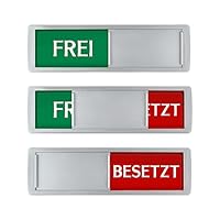 FREI BESETZT Schilder Schiebeschilder, 17.8 x 5.2cm Frei Besetzt Toilette Schilder Zeichen mit Schieber, Besetztschild für Wartezimmer Besprechungsräume Raumstatus Raumschild, Silver