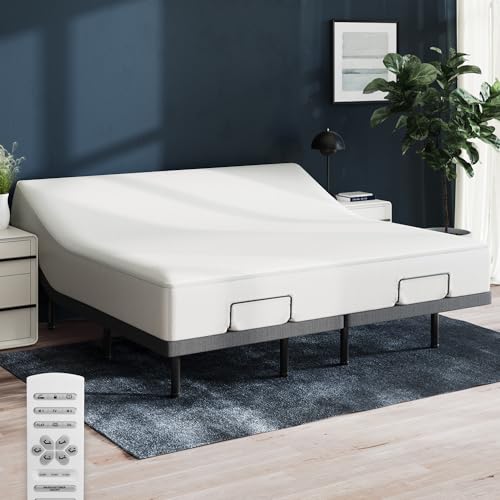 Nectar King Adjustable Base & 12” Mattress (New Version) - Head...