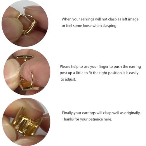 14K Gold Plated Hoop Earring Small Square Huggies Hoops For Women, Minimalist Cute Earrings for Women Girls Gift, gold silver rose gold black and CZ4