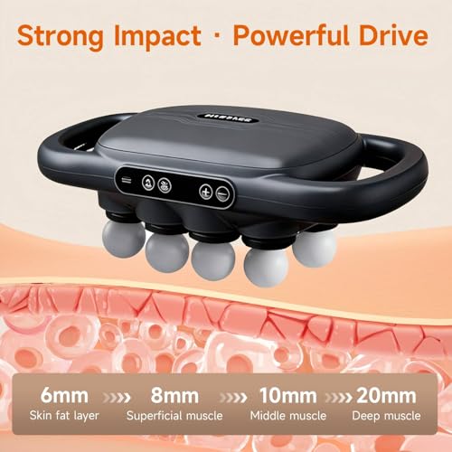 Image of 16-Head Massage Gun Set, Deep Tissue Percussion Massager, Electric Muscle Massager with 9 Adjustable Speeds, Portable for Home, Gym, Office, Travel, Black