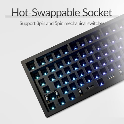 Image of Keychron Q6 Max QMK /VIA Wireless Custom Mechanical Keyboard Barebone Knob Version, Full-Metal Hot-Swappable RGB Backlight 2.4 GHz /Bluetooth /Type-C Wired for Mac /Windows /Linux - Black