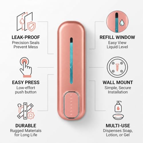Image of Soap Dispenser 400ml No-Drill Adhesive Wall-Mounted Dispenser, Durable ABS Plastic, White Dolphin Design Dispenser for Kitchen, Hand Wash, Shower Gel & Sanitizer