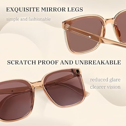 Fashionable Oversized Women's Sunglasses - Vintage Square Sunglasses With Gradient Shadows2