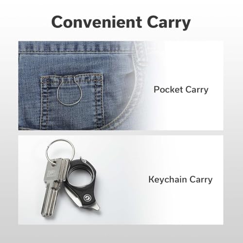 Image of CIVIVI Pyrus Mini Keychain Knife (1 Piece), Small EDC Pocket Folding Box Cutter with 14C28N Blade & Ringed G10 Handle, Christmas Stocking Stuffers Gift for Men Women C23038-2, Black