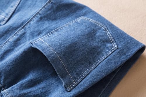 NNJXD Girl Jeans Ripped Casual Denim Elastic Wasit Pants for Kids Clothes with Pokcet3