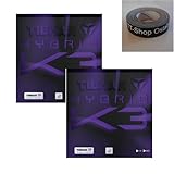 1 rouge et 1 noir Tibhar Hybrid K3 Lot de 2 revêtements de tennis de table  avec bande de bord T__PLACEHOLDER_BRAND_0__ Ostalb de 50 cm (max)