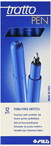 Stylo pointe synthétique Tratto bleu cobalt évite les bavures d'encre sur papier fin