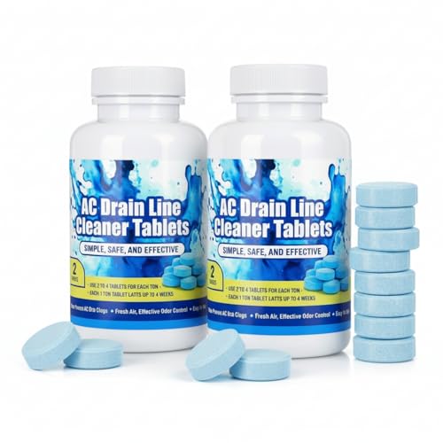 Loopeer 400pcs Ac Drain Line Tablets Cleaner, Fast Acting Prevents Overflow HVAC Drain Pan Clean for HVAC, Window Units, Mini-splits, Dehumidifiers and Refrigerators System Maintenance