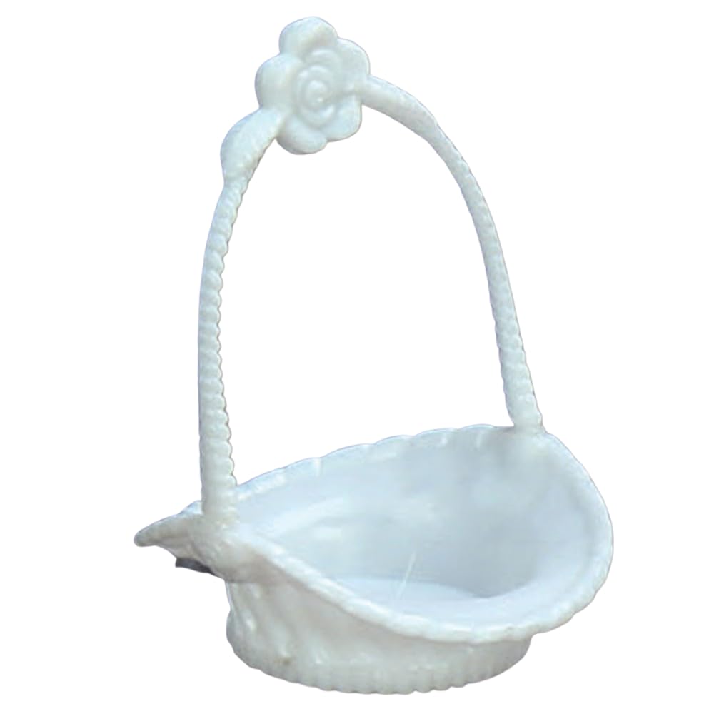 Amazon.com: 5 inch White Plastic Mini Basket with Flower Handle 12