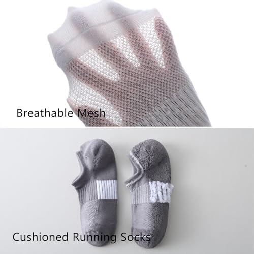 Image of EPEIUS Thick No Show Socks for Women Athletic Ankle Socks Cushioned Running Low Cut Non Slip Footies 3 /6 Pairs