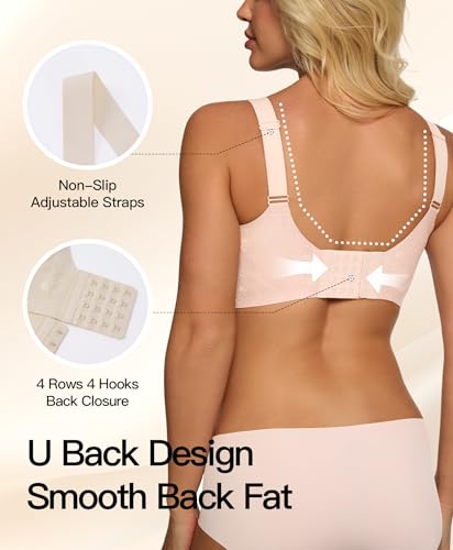 Image of Women's Minimizer Bra No Underwire Full Coverage Wireless Jelly Bra Plus Size Seamless T-Shirt Bra