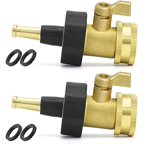 PLG High Pressure Jet Nozzle for Garden Hose with Shut-off Valve, Brass (2 Sets) Cover