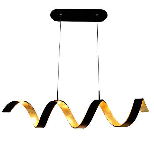 Eco Light Pendelleuchte Helix, Metall, Gold Schwarz