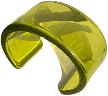 Fuqimanman2020 Colorful Transparent Acrylic Resin Geometric Cuff Bangle Open Wrap Wide Bracelet Chunky Acetate for Women Jewelry Gift