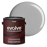 EVOLVE Interior Paint & Primer, Flat (Graphite Gray), 1 Gallon – Available in 50+ Colors, One-Coat Coverage, Excellent Hide, Low VOC, Low Odor, Washable Interior Paint