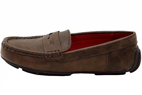 Ben Sherman Boy's Marlow Fashion Brown Slip-On Penny Loafers Shoes Sz: 132
