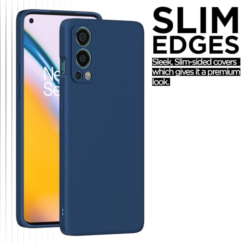 Image of Outlouders Back Cover for Oneplus Nord 2 5G | Camera Protection | Durable Soft Matte Silicone Bumper Case (Blue)