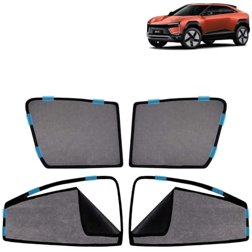 Image of KINGSWAY Car Sun Shade Curtains Only Compatible with Mahindra BE 6 (2025 Onwards) | Front Window in Half Cut and Rear in Zipper (Magnetic) | UV & Heat Protection | Pack of 4 Pcs