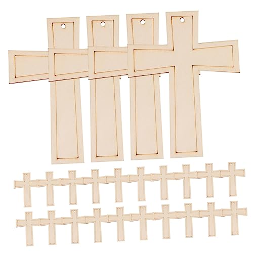 Pezzi ciondolo decorativo in trucioli di legno a forma di fabbricazione decorazione casa graffiti marker fette fatte a mano fai da te fette di legno a croce Bambù