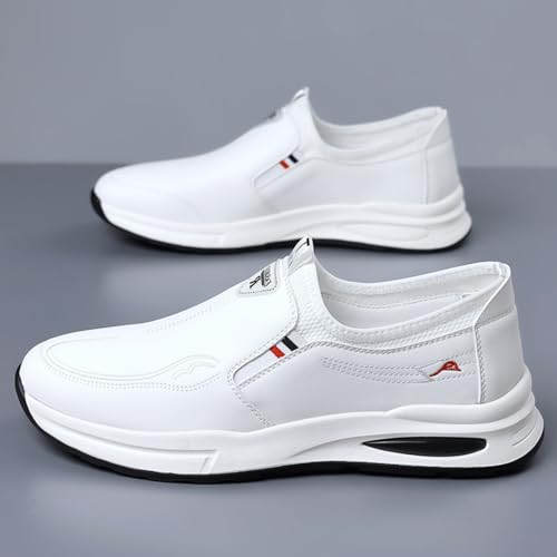 Men Casual Business Shoes Slip - on Adjustable Loafers Leather for Driving Working Walking Party Formal Oxfords3