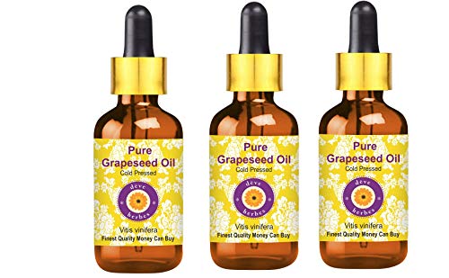 Huile de pépins de raisin pure Deve Herbes pressée à froid 3x100ml avec compte-gouttes