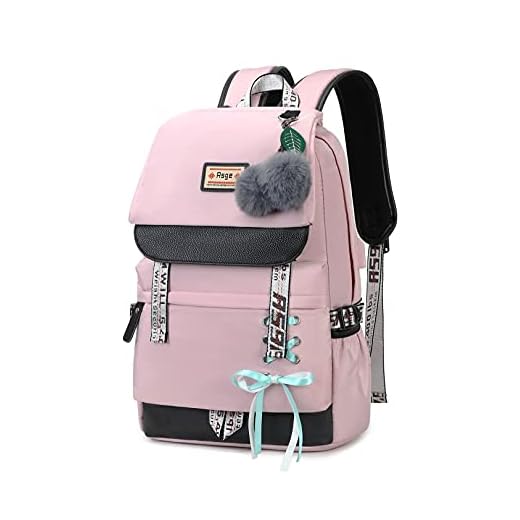 Asge Femme Sac à Dos Unisexe Loisir Backpack Garçons école Sacs Filles Mignon Cartable Nylon Imperméable Daypacks Adulte Fashion Décontracté Bag College Pack (Rose)