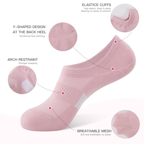 No Show Socks Womens Low Cut Non Slip Athletic Cotton Invisible Women Sock 5 Pairs2
