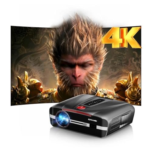 Image of 1800 ANSI 4K Daylight Projector, HDR10+ WiFi6 Daytime Movie Projector with ToF Auto Focus, Two-Way Bluetooth 5.0, 38W DSP Sound, Shorter Throw, NFC Screencast HDMI 2.1 USB LAN for Gaming Outdoor