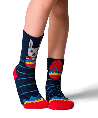 FALKE Unisex Kids Surprise Slipper Socks, Blue (Marine 6120), 13-2.54