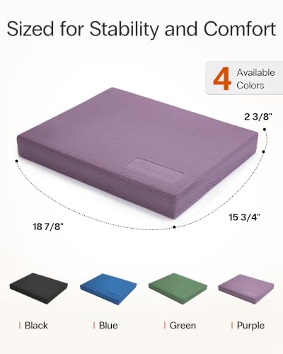 Image of StrongTek Extra Wide Foam Balance Pad for Physical Therapy, 19 inch X 15.8 inch X 2.4 inch, High-Density TPE Foam Pad for Exercise, Enhanced Stability, Core Strength, Non-Slip & Water-Resistant, for Fitness, Yoga