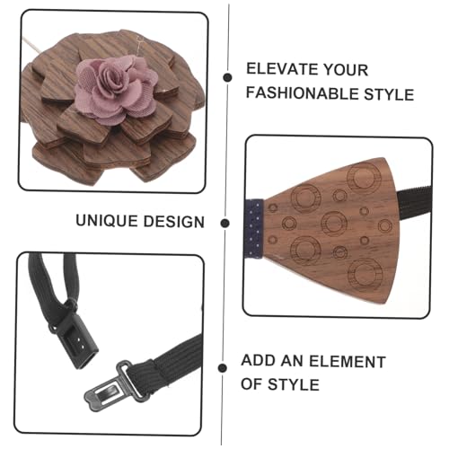 Set para hombre con corbata de moño y accesorios miniatura 4