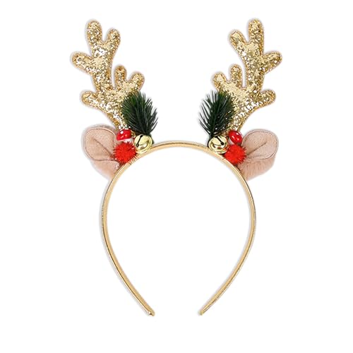 Soochat Christmas Reindeer Headbands Glitter Elk Antlers Headbands Holiday Hair Bands for Women girl Costume Accessory