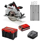 Einhell Professional Akku-Handkreissäge TP-CS 18/190 Li BL Kit Power X-Change (18 V, 190 mm Sägeblatt, Brushless, 65 mm Schnitttiefe, inkl. 4,0 Ah Akku und Ladegerät, E-Case M, Führungsschiene)