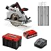Einhell Professional Akku-Handkreissäge TP-CS 18/190 Li BL Kit Power X-Change (18 V, 190 mm Sägeblatt, Brushless, 65 mm Schnitttiefe, inkl. 4,0 Ah Akku und Ladegerät, E-Case M, Führungsschiene)