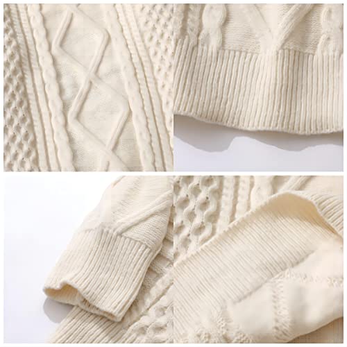 Aelfric Eden Oversized Knit Sweater Solid Vintage Pullover Sweater Unisex Woven Crewneck Knitted Tops Khaki #TOP4