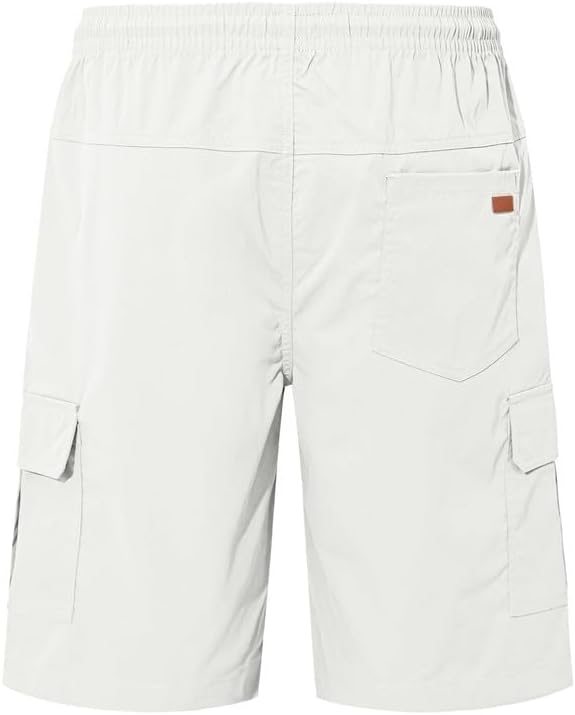 Cargo Shorts for Men Drawstring 9 inch Elastic Waist with 5 Pockets - Image 3