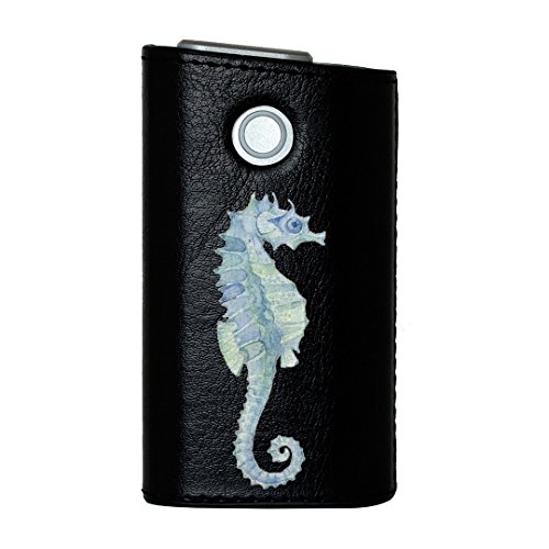 glo グロー グロウ 専用 レザーケース レザーカバー タバコ ケース カバー 合皮 ハードケース カバー 収納 デザイン 革 皮 BLACK ブラック 動物 色彩 青 009604