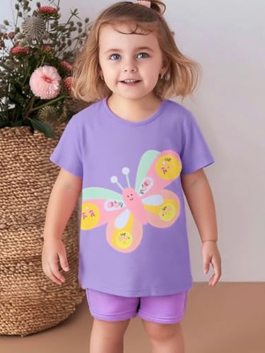 Image of AIWUHE Toddler T Shirts Cotton Summer Tshirts Boys Girls Short Sleeve Tee Tops Casual Graphic Clothes Crew Neck Shirts 2-6Y