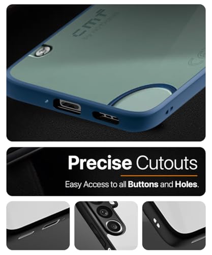 Image of WOW IMAGINE Shockproof Hybrid Back Cover for Nothing CMF Phone 1 | Hard Slim fit Back Case | PC & TPU | Clear Transparent Case - Blue