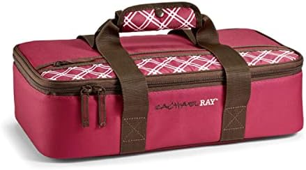 Rachael Ray Lasagna Lugger, Reusable Insulated Casserole Carrier Keeps Food Hot or Cold for Hours, Perfect for Lasagna Pan, Casserole Dish, Baking Dish & More, Burgundy