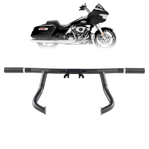 Kinglemc Flat-Out Crash Bar Engine Guard Highway Freeway Bar for Harley Davidson Road King Street Glide Road Glide Touring 2014-2025 (Gloss Black)