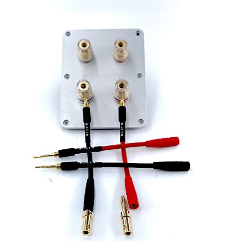 Wjstn-018 Braided Wire Speaker Banana Plugs To 4Mm Female Banana Jack Converter, Soft Whip Banana Plug Adapter Cable,4- Packs #TOP4