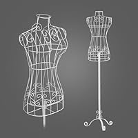 SHAREWIN Mannequin Torso, Female Model Display Mannequin Body Adjustable Height, Garment Rack Form Fitting Dress Display Stand, White