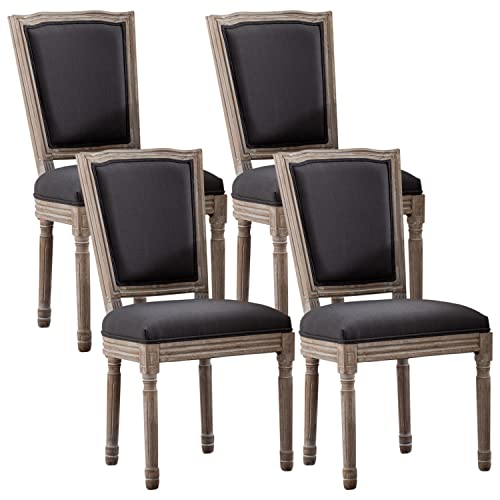 Virabit-French-Dining-Chairs-Set-of-4-Louis-Dining-Chairs-with-Square-Backrest-and-Exquisitely-Carved-Solid-Wood-Frame-for-Living-Room-Kitchen-Restaurant Virabit French Dining Chairs Set of 4 Louis Dining Chairs with Square Backrest and Exquisitely Carved Solid Wood Frame for Living Room Kitchen Restaurant