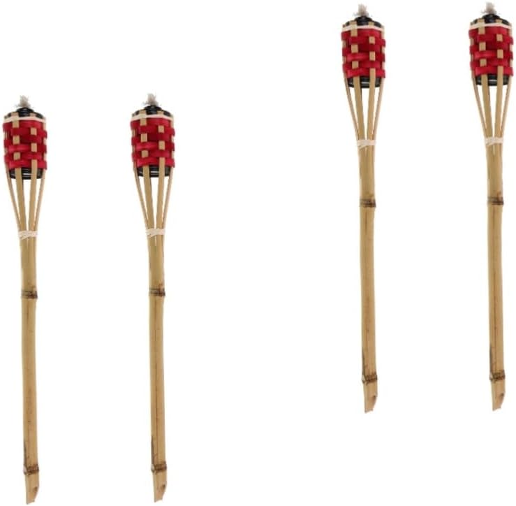 4pcs Torch Lights Handheld Oil Torch for Outdoor Garden Decor Festival Party Lighting Easy to Install Refillable Kerosene Lightweight Design