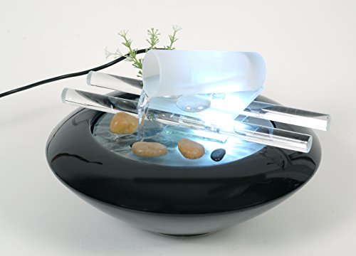 WeiVa Feng Shui Keramik - Glas Zimmerbrunnen mit LED Beleuchtung...